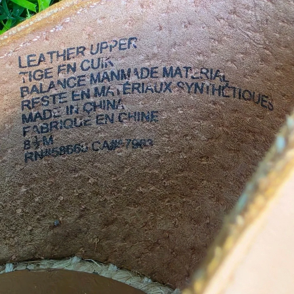 Treasure & Bond Espadrille Wedge Sandals Womens 8.5M Tan Leather Ankle Strap